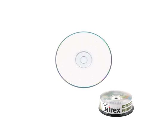  Диск DVD-R Mirex 4.7 Gb, 16x, Cake Box (25), Ink Printable 