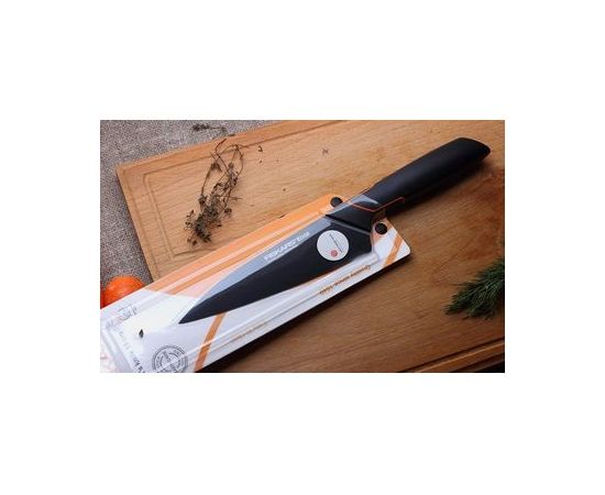  Нож кухонный Fiskars Edge (1003095) стальной разделочный лезв.150мм прямая заточка черный/оранжевый 