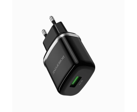  Адаптер Сетевой Borofone BA36A High QC3.0 1USB/5V/3A (black) 
