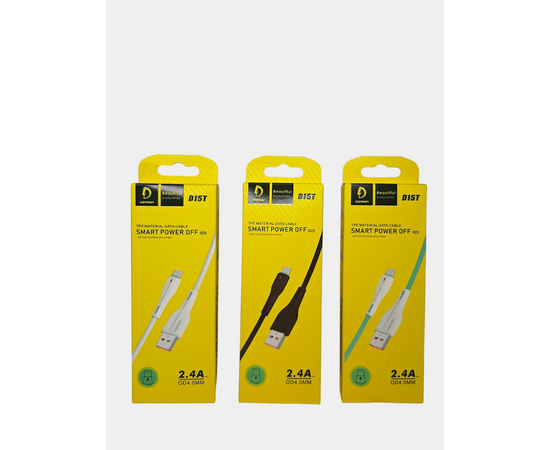  USB-кабель Denmen D15T, Type-C, силикон, 1.0 м, круглый, черный, фирменная упаковка 