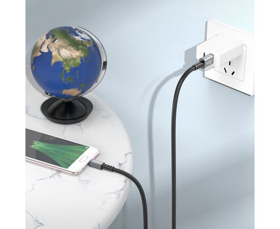  Кабель USB - микро USB HOCO X88 Gratified, 1.0м, круглый, 2.4A, силикон, цвет: белый (1/33/330) 