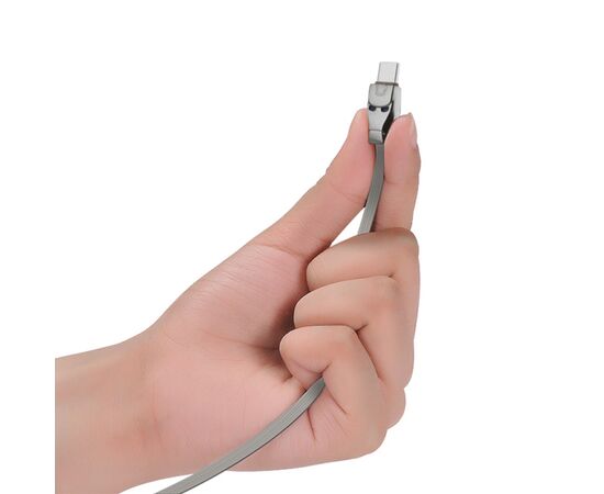  Кабель USB - 8 pin, микро USB HOCO U17 Capsule, 1.5м, круглый, 2.1A, ткань, боковой, цвет: красный 