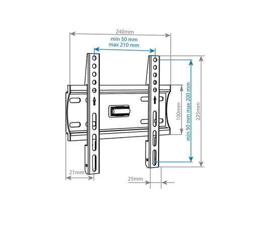  15"-47" Кронштейн Arm Media PLASMA-5 Фиксированный, черный  макс.40кг VESA 200x200 мм. 