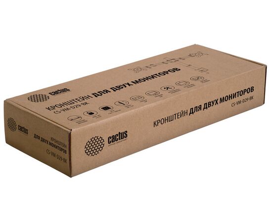  Кронштейн для мониторов Cactus CS-VM-D29-BK черный 13"-27" макс.10кг настольный поворот и наклон 