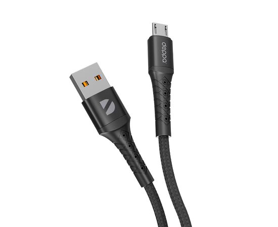  Дата-кабель Armor USB – micro-USB, 1 м, черный, Deppa, 72515 