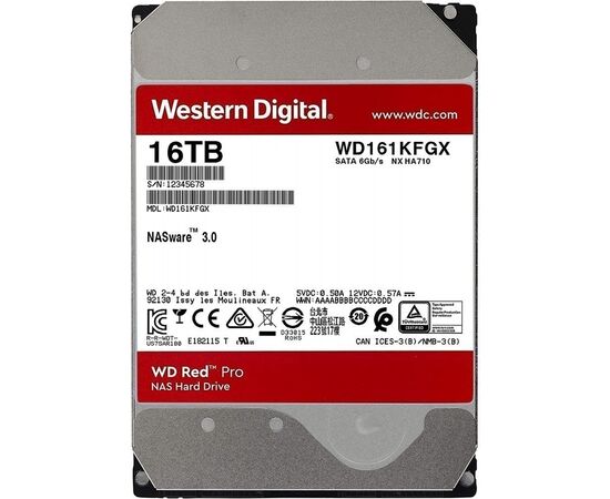  HDD 3.5" 16Tb SATA-III 7200rpm WD Original WD161KFGX NAS Red Pro (7200rpm) 512Mb 