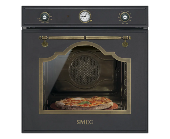  Духовой шкаф SMEG SFP750AOPZ Cortina Cortina, пиролиз, антрацит/фурнитура латунная 