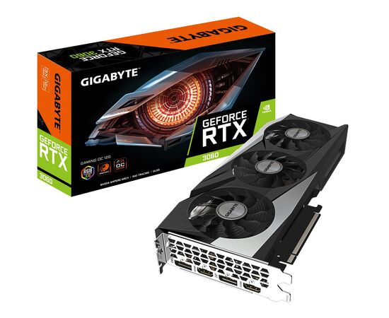  Видеокарта Gigabyte GV-N3060GAMING OC-12GD 2.0 LHR NVIDIA GeForce RTX 3060 12Gb PCI-E 4.0 192bit GDDR6 1837/15000 HDMIx2 DPx2 HDCP Ret 