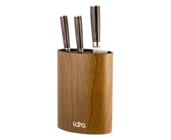  Подставка для ножей LARA LR05-101 <Wood> универсальная <овальная> Soft touch 