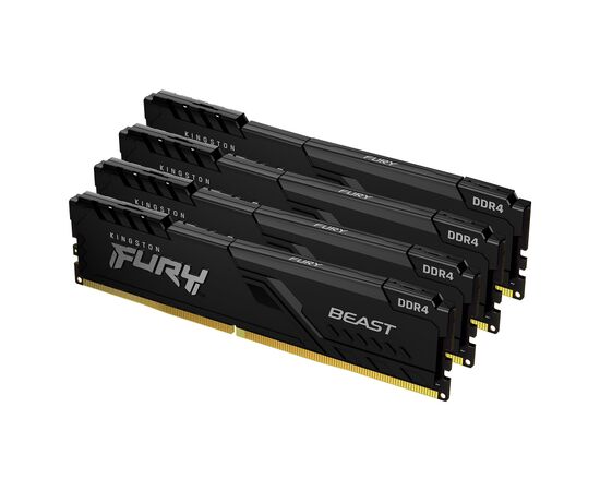  ОЗУ Kingston 64GB 3200MHz DDR4 CL16 DIMM (Kit of 4) 1Gx8 Fury Beast Black KF432C16BB1K4/64 