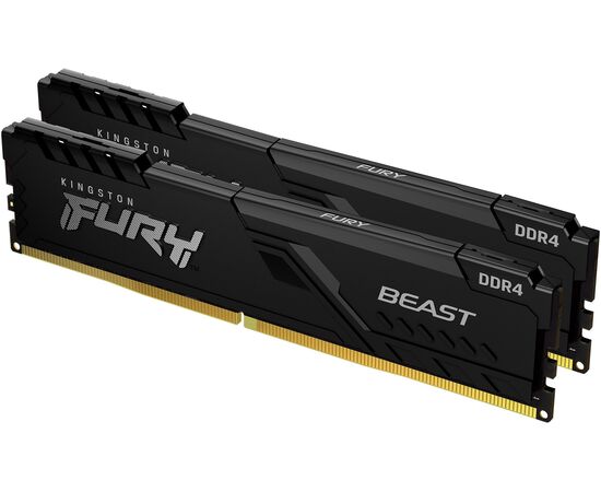  ОЗУ Kingston 64GB 3200MHz DDR4 CL16 DIMM (Kit of 4) 1Gx8 Fury Beast Black KF432C16BB1K4/64 