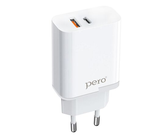  СЗУ PERO TC05 PD 18W + USB-A Fast Charge  белый 