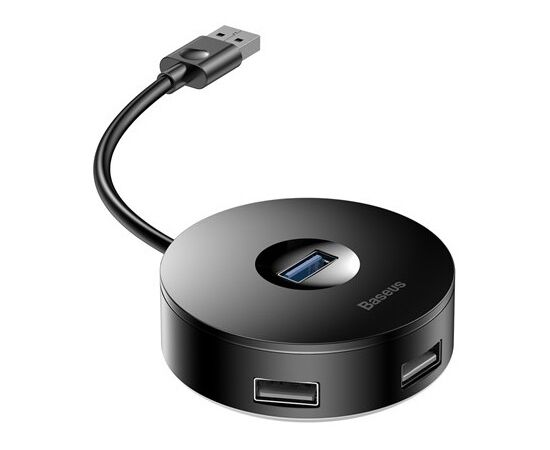  USB Hub Baseus (CAHUB-F01) Round box HUB adapter (USB3.0 to USB3.0*1+USB2.0*3) 10cm Black 