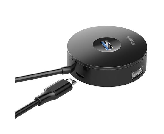  USB Hub Baseus (CAHUB-F01) Round box HUB adapter (USB3.0 to USB3.0*1+USB2.0*3) 10cm Black 