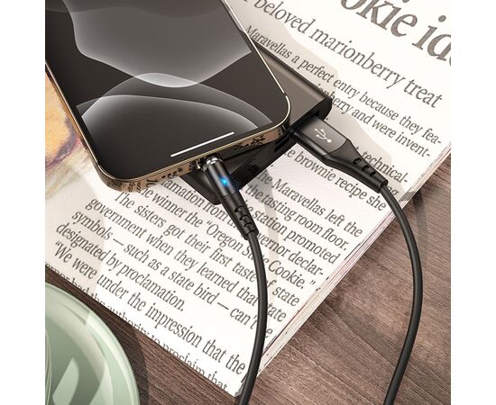  Кабель USB HOCO X60 Honorific USB - Lightning магнитный, 2А, 1 м, черный 