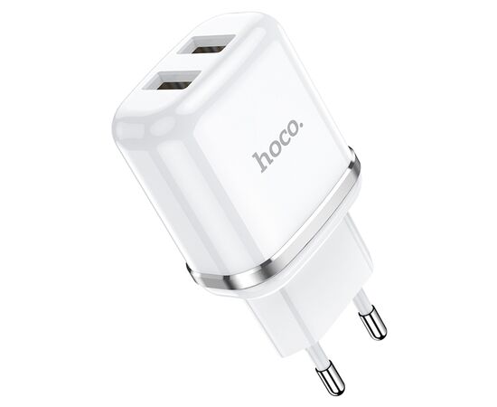  Сетевое зарядное устройство HOCO N4 Aspiring 2xUSB, 2.4A, 10.8W, белый 