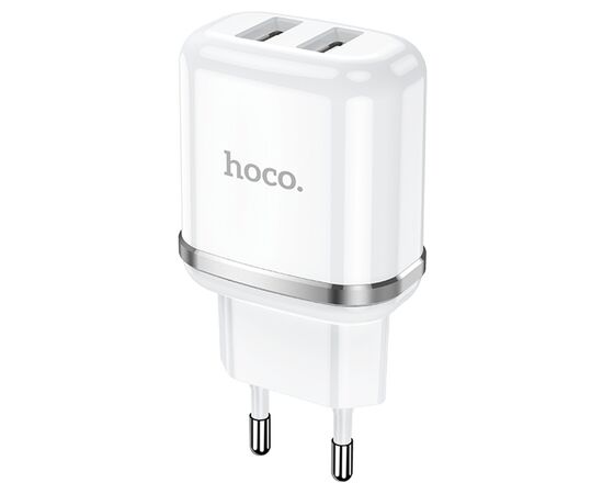  Сетевое зарядное устройство HOCO N4 Aspiring 2xUSB, 2.4A, 10.8W, белый 