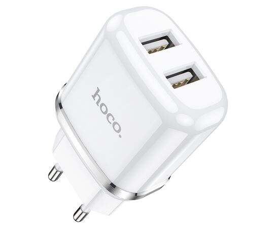  Сетевое зарядное устройство HOCO N4 Aspiring 2xUSB, 2.4A, 10.8W, белый 