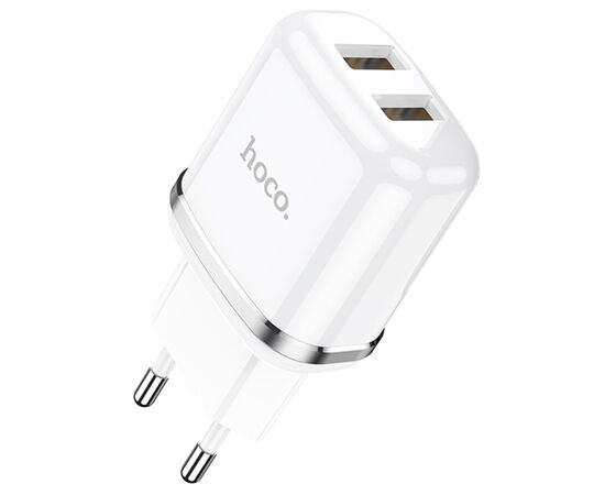  Сетевое зарядное устройство HOCO N4 Aspiring 2xUSB, 2.4A, 10.8W, белый 