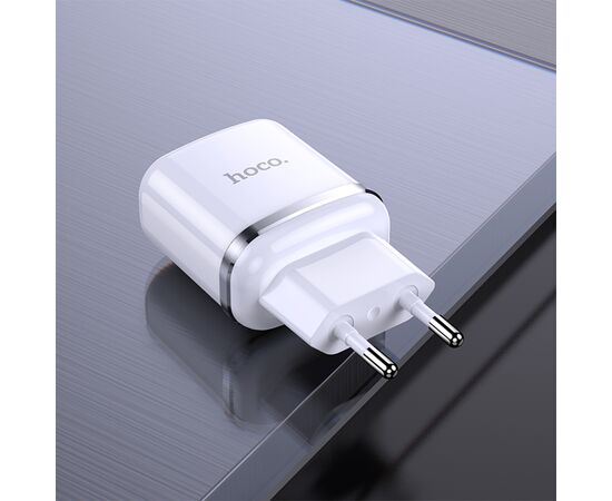 Сетевое зарядное устройство HOCO N4 Aspiring 2xUSB, 2.4A, 10.8W, белый 
