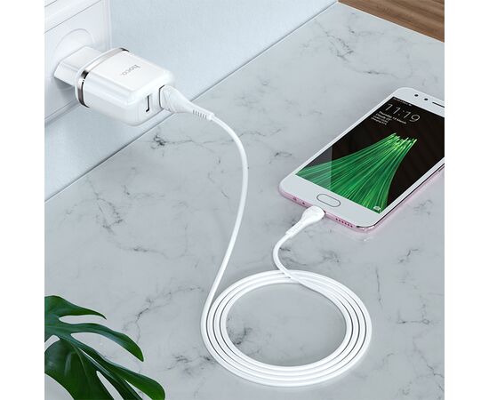  Сетевое зарядное устройство HOCO N4 Aspiring 2xUSB, 2.4A, 10.8W, белый 