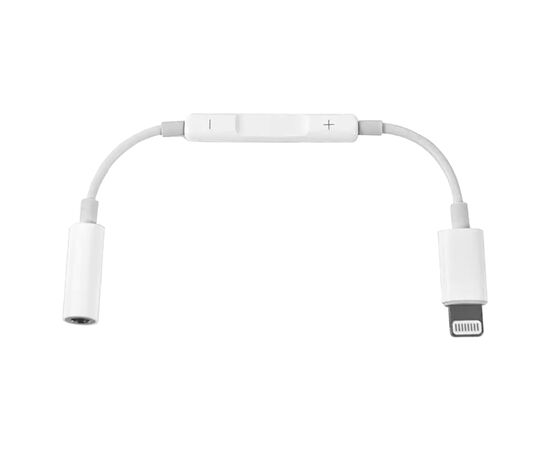  Переходник  MH020, Lightning - Jack 3.5, 14 см, белый, контроллер с микрофоном 