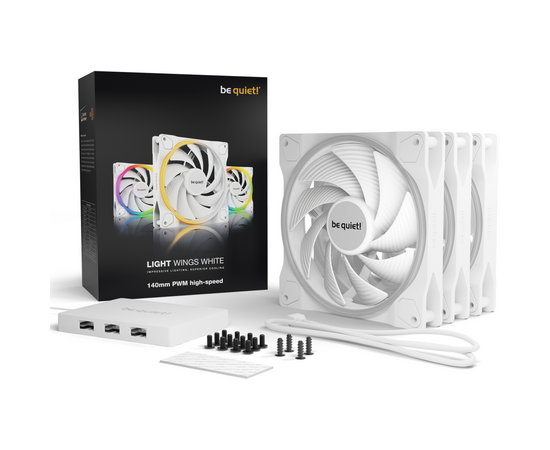  Комплект вентиляторов be quiet! Light Wings BL102 White 140mm PWM Triple Pack 