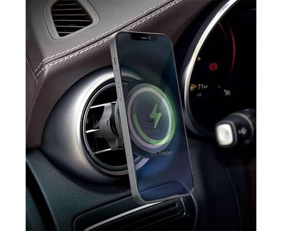  Автомобильный держатель BOROFONE BH45 Mobile, магнитный с беспроводной зарядкой, 15W, на воздуховод, черный 