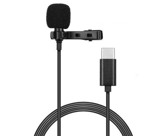  Микрофон CANDC DC-C3DM двойной, петличный, Type-C, 6 м, черный 