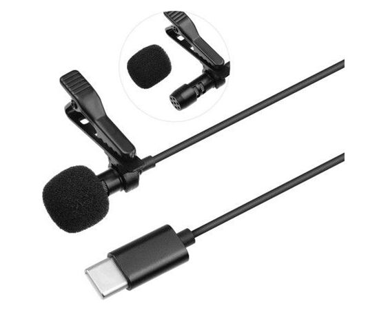  Микрофон CANDC DC-C3DM двойной, петличный, Type-C, 6 м, черный 