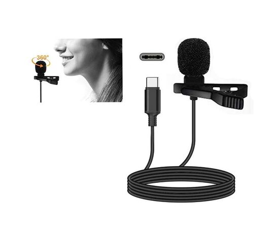  Микрофон CANDC DC-C3DM двойной, петличный, Type-C, 6 м, черный 