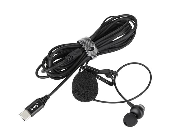  Микрофон JMARY MC-R6, петличный, Type-C, 1м, черный 