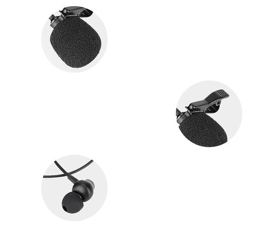  Микрофон JMARY MC-R6, петличный, Type-C, 1м, черный 