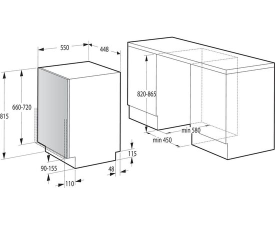 Встраиваемая посудомоечная машина Gorenje GV520E10 