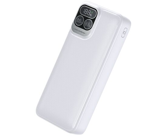  Повербанк Perfeo   Atomic Age 20000 mAh/LED дисплей/PD + QC 3.0/Type-C/2 USB/Выход: 5A, max 22.5W Белый 
