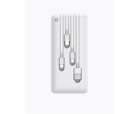  Perfeo Powerbank ABSOLUTE 10000mah In Micro usb,USB /Out USB,Micro usb,Type-C,Lightning, 2.1А/ White 