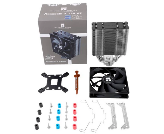  Кулер Thermalright Assassin X 120 v2 (AX120-V2) Soc-AM5/AM4/1151/1200/1700 4-pin 25.6dB Al+Cu 700gr Ret 