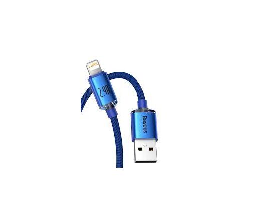  Кабель USB - Lightning Baseus Crystal Shine Series Fast Charging Data Cable 2.4A 2m, нейлон , CAJY000103 (Blue) 