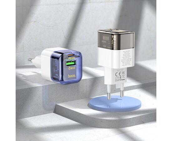  СЗУ HOCO C131A Platinum dual-port PD30W+QC3.0 charger(EU) 