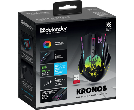  Мышь DEFENDER Kronos GM-695 52695 (черный) 