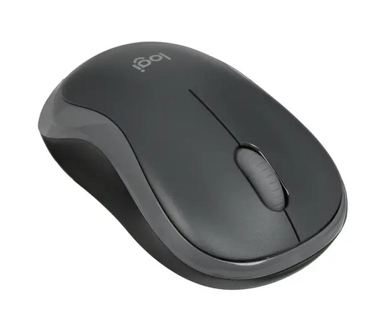  Мышь беспроводная Logitech M186 (910-004131) черный/серый (1000dpi) USB2.0 (2but) 