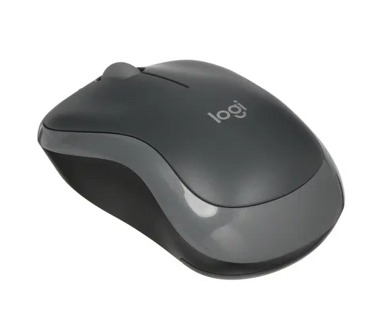  Мышь беспроводная Logitech M186 (910-004131) черный/серый (1000dpi) USB2.0 (2but) 