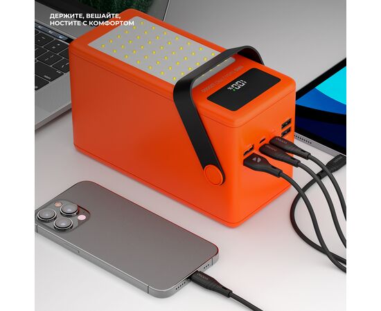  Внешний АКБ NRG Turbo Z PRO 120000 mAh, 100W out (QC, PD, AFC, FCP, SCP, MTK PE),display,black,Deppa, 33663 