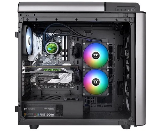  СВО Thermaltake TH280 V2 Ultra ARGB (CL-W385-PL14SW-A) Soc-AM5/AM4/1151/1200/1700 черный 4-pin 34.7dB Al+Cu LCD Ret 