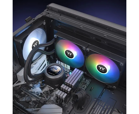  СВО Thermaltake TH280 V2 Ultra ARGB (CL-W385-PL14SW-A) Soc-AM5/AM4/1151/1200/1700 черный 4-pin 34.7dB Al+Cu LCD Ret 