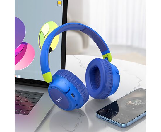  Bluetooth-наушники полноразмерные Bluetooth 5.2 250mah Hoco W43 Adventure (Blue) 