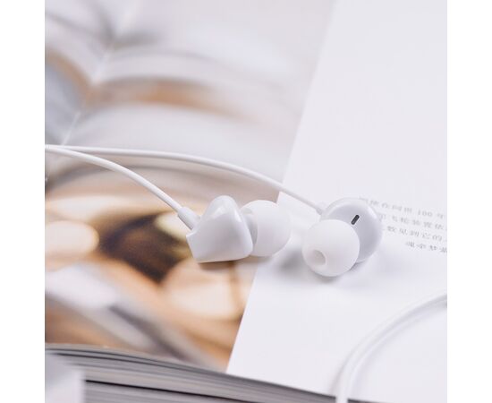 Наушники вакуумные для AUX разъема с микрофоном  длина 1.2м Hoco M60 Perfect sound universal (White) 