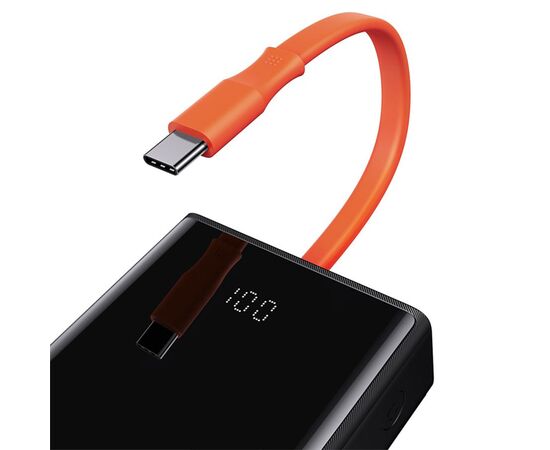  Портативный аккумулятор BASEUS Elf Digital Display, встроенный кабель Type-C, 3A, 20000 мА⋅ч, черный 