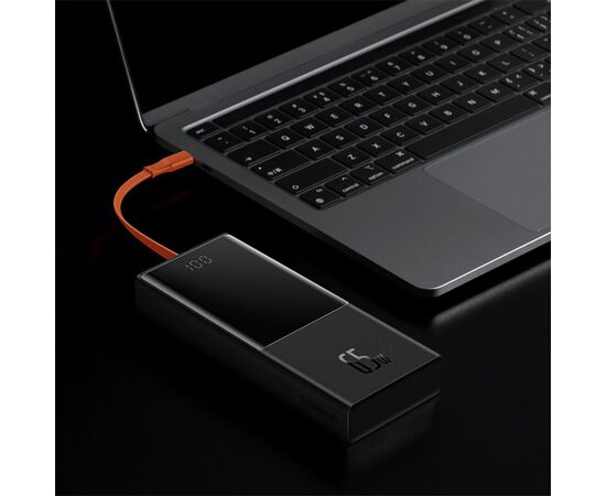  Портативный аккумулятор BASEUS Elf Digital Display, встроенный кабель Type-C, 3A, 20000 мА⋅ч, черный 