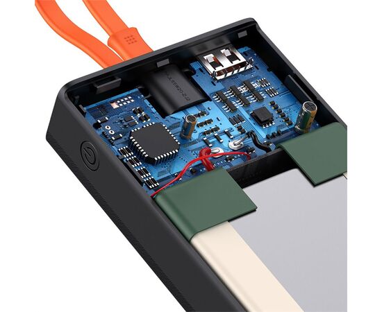  Портативный аккумулятор BASEUS Elf Digital Display, встроенный кабель Type-C, 3A, 20000 мА⋅ч, черный 
